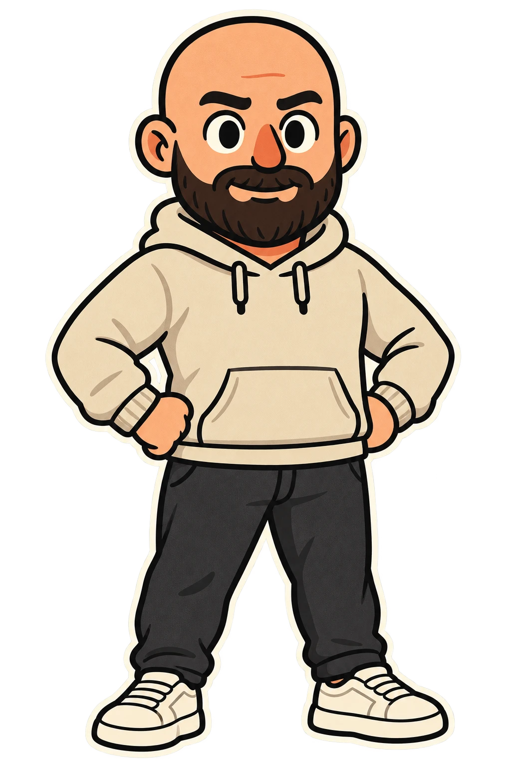 Cartoon of Alan standing with his hands on his hips